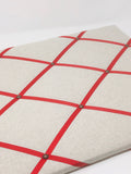 Soft Grey / Red Ribbon Memo Board