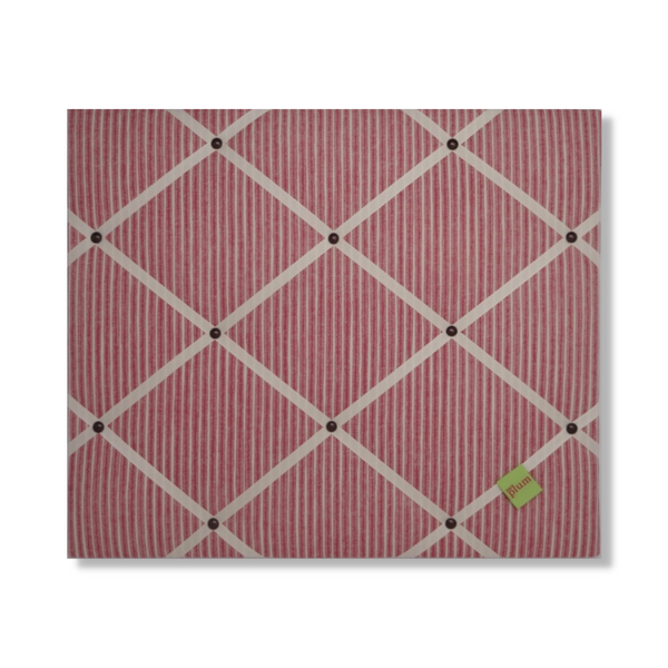 Fermoie Pink Poulton Stripe Ribbon Memo Board / Ivory Ribbon