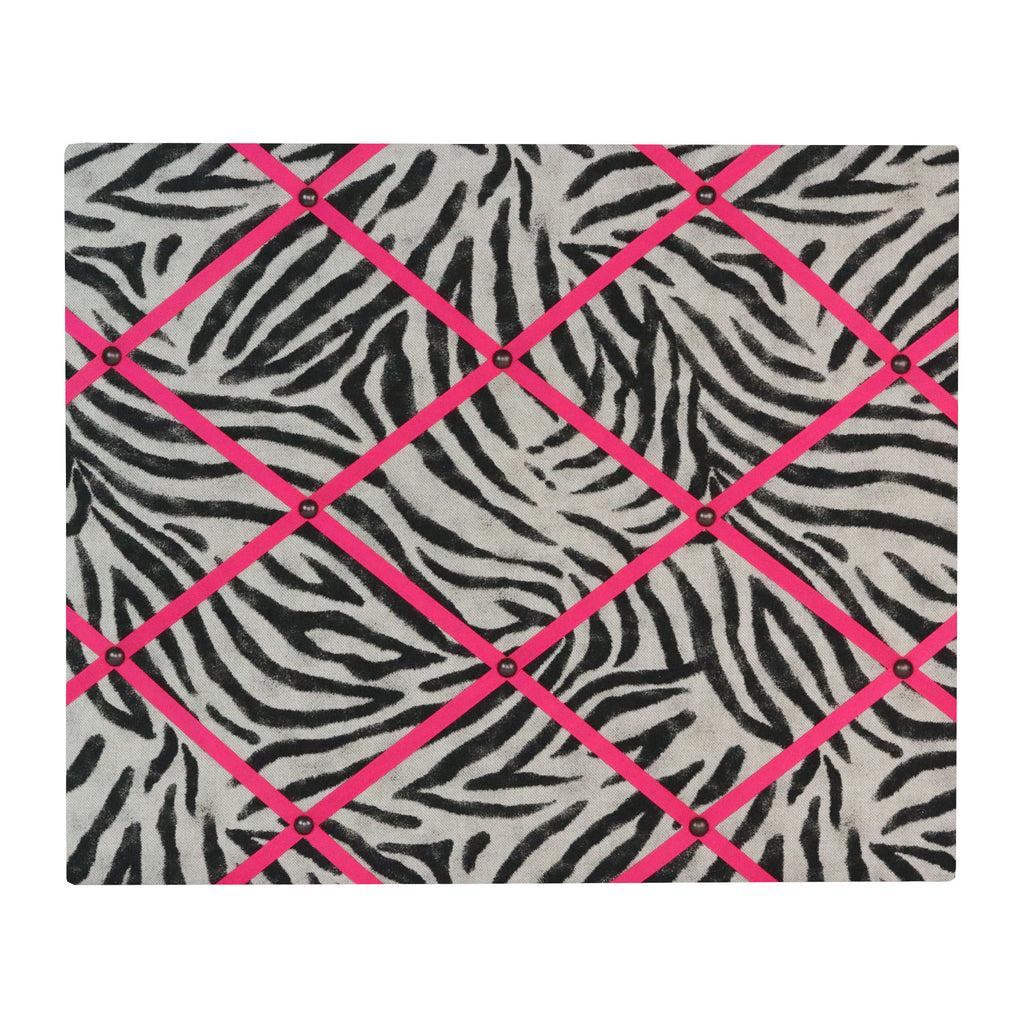 Zebra Print Ribbon Memo Board - Neon Pink Ribbon